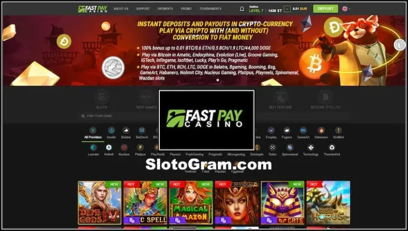 Pagos instantáneos y jugar en Bitcoin en Fastpay casino está en la imagen!