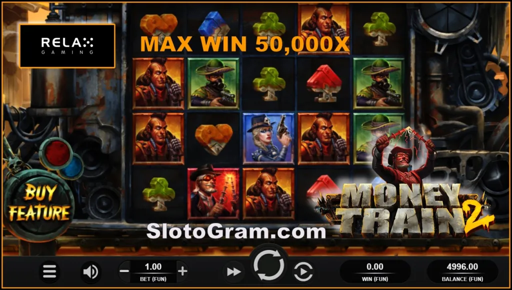 Как Купить Бонус В Новом Слоте Money Train 2 от Relax Gaming? 3 Слот Money Train 2 с функцией покупки бонуса Buy Feature есть на фото.
