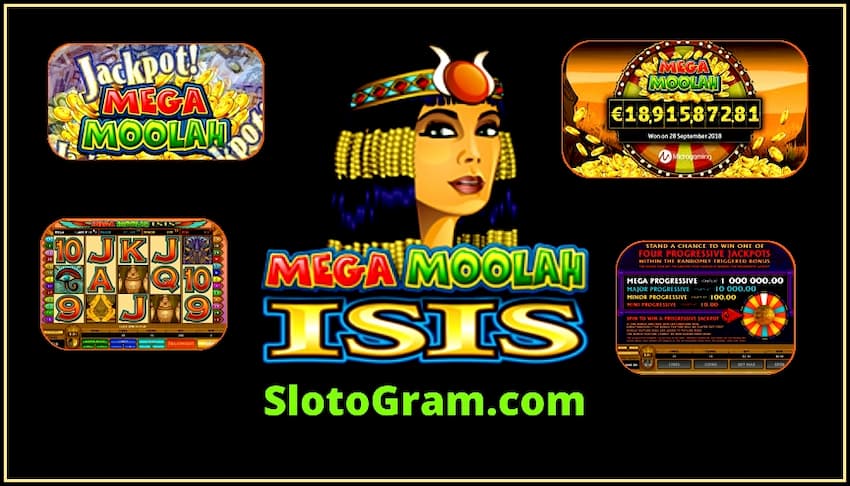 2023 年最佳在线赌场的累积奖金老虎机! 6 累积大奖插槽 Mega Moolah Isis (Microgaming)的网站 SlotoGram.com 有一张照片。