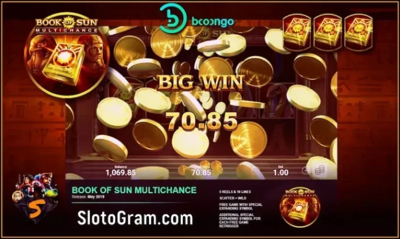 Gran victoria en la automatización del juego Book of Sun Multichance hay una foto