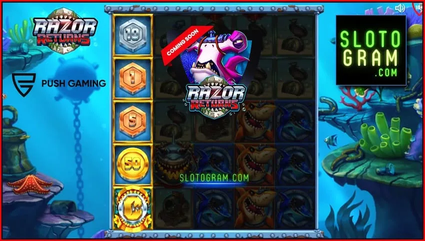 New slot saka perusahaan Push Gaming, Shark Returns presented ing foto.