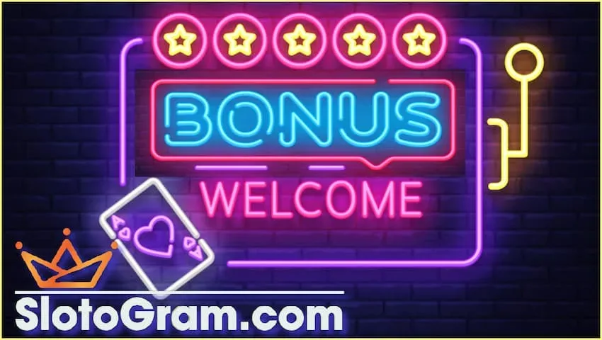 Casino bonuses presented on the site SlotoGram.com on the picture.