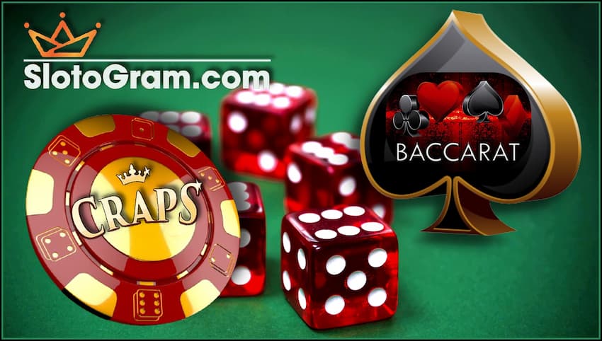 Kauntungan saka platform judi ing game kasebut Baccarat lan Сraps ing foto yaiku