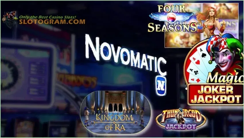 Jackpots mifandraika amin'ny slot mpamatsy NOVOMATIC (Greentube) dia aseho SlotoGram.com misy