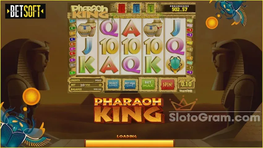 Pharaoh king има динамичан узбудљив заплет и атрактиван дизајн на локацији Slotogram.com постоји