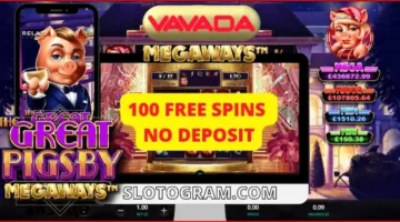 Mainkan mesin slot gratis The Great Pigsby di kasino VAVADA di gambar.