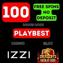 Obtenga 100 giros gratis sin depósito en el casino IZZI Para registro (código de bonificación PLAYBEST)