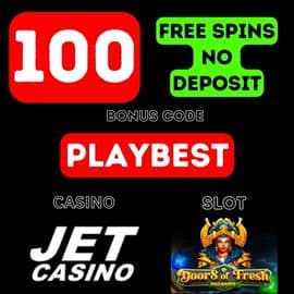 Obtenga 100 giros gratis sin depósito en el casino JET Para registro (código de bonificación PLAYBEST)