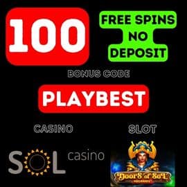 Obtenga 100 giros gratis sin depósito en el casino SOL Para registro (código de bonificación PLAYBEST)