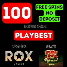 Получите 100 Бесплатных Вращений Без Депозита в Казино ROX За Регистрацию (Бонус Код PLAYBEST)